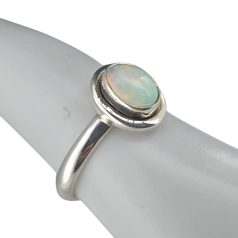 Opal Sterling Silver Ring: 7 - Sugar River Shoppe