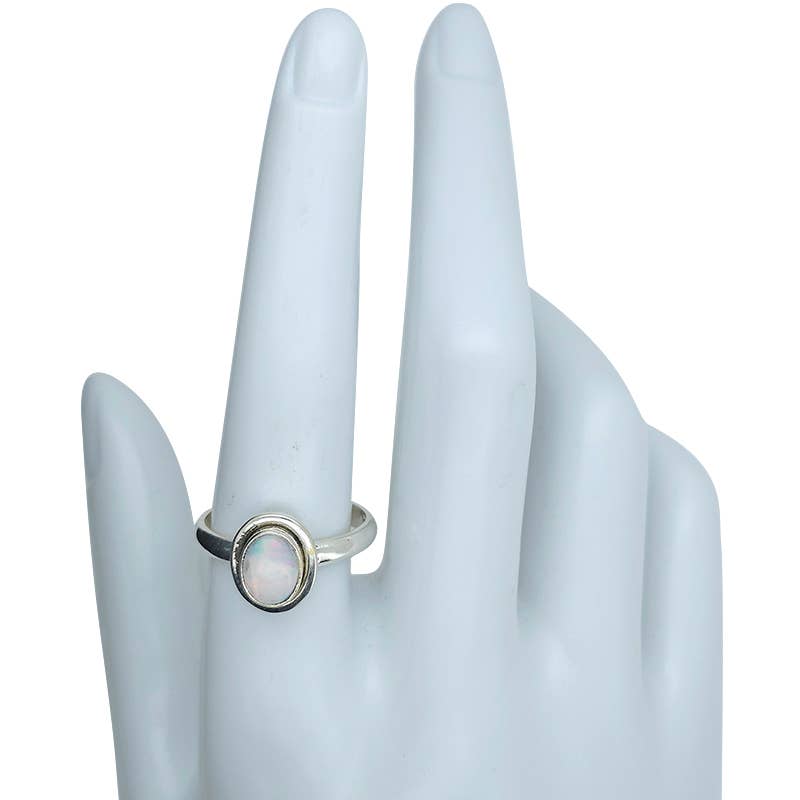 Opal Sterling Silver Ring: 7 - Sugar River Shoppe