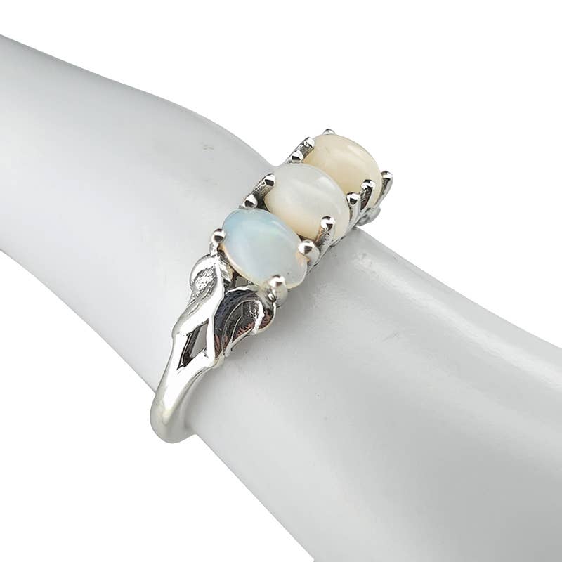 Opal Sterling Silver Ring: 9 - Sugar River Shoppe
