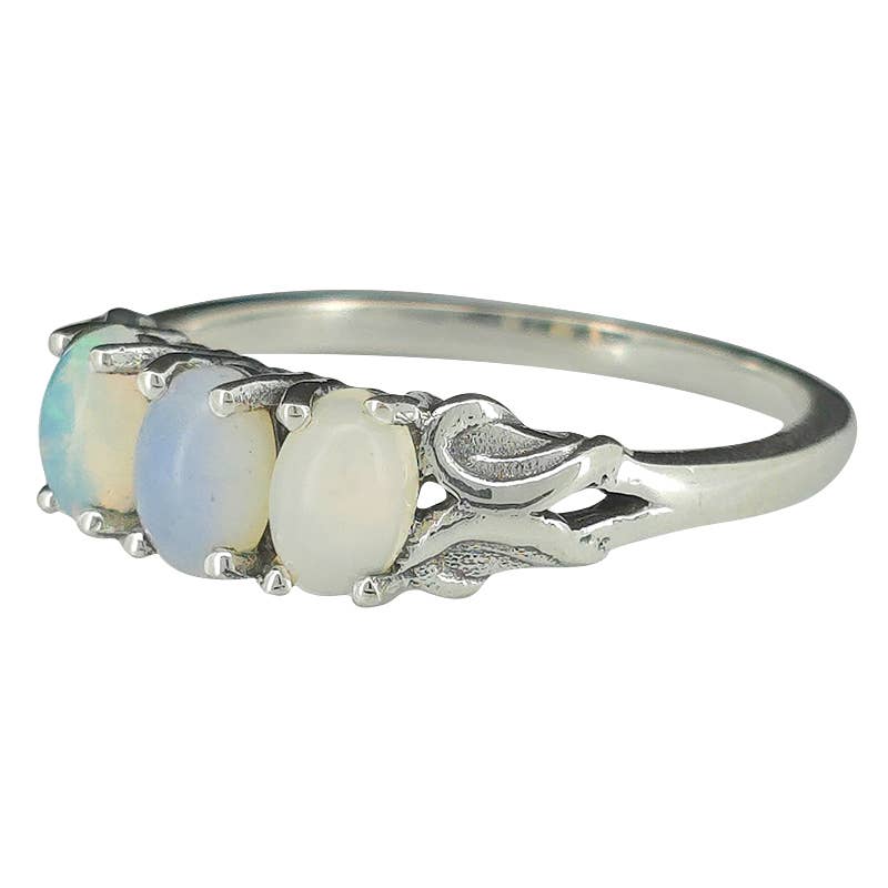 Opal Sterling Silver Ring: 9 - Sugar River Shoppe