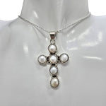 Pearl  Sterling Silver Cross Pendant - Sugar River Shoppe