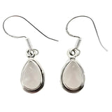 Rose Quartz Silver Dangle Earrings - Sugar River Shoppe