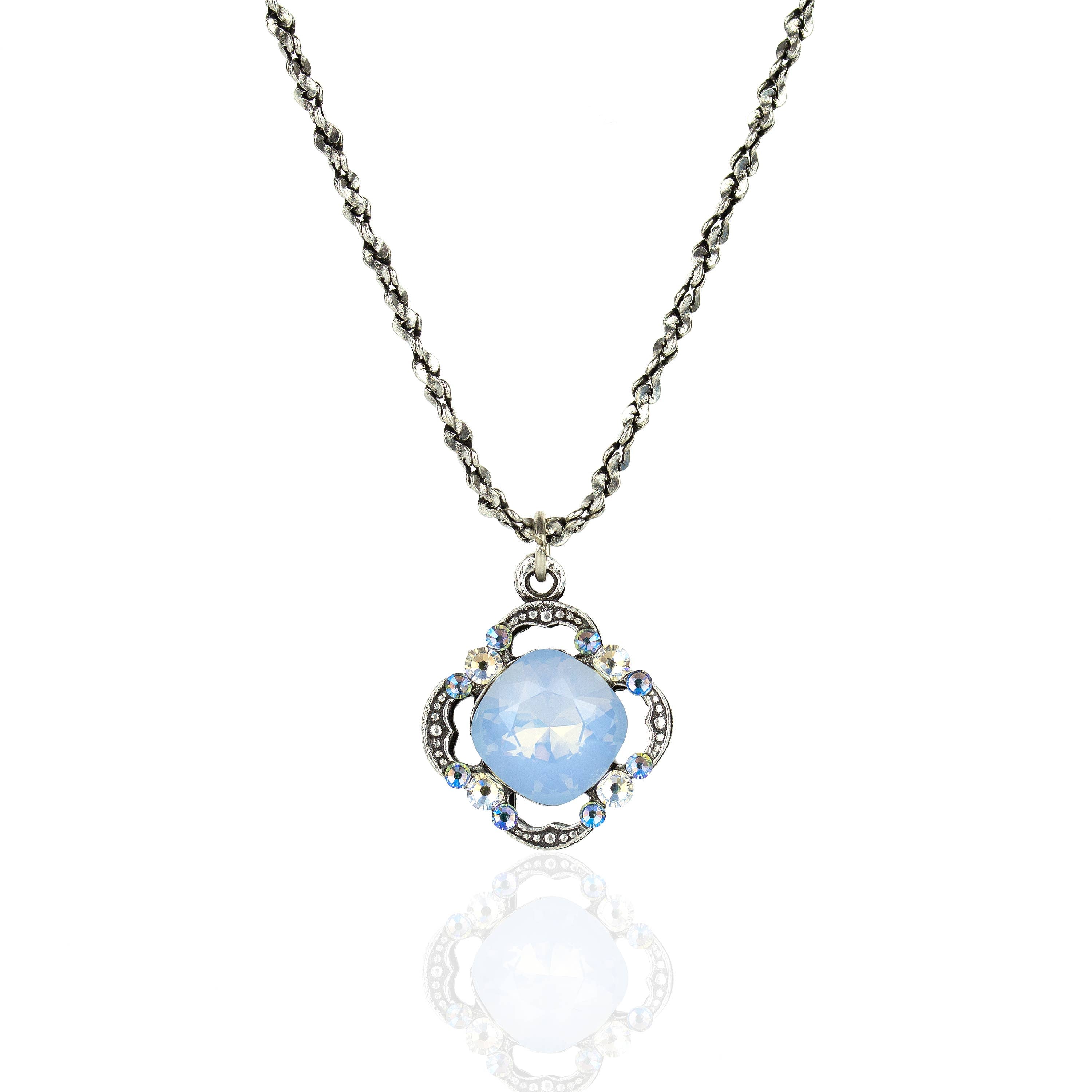 Eva Crystal Necklace - Sky Blue Opal - Sugar River Shoppe