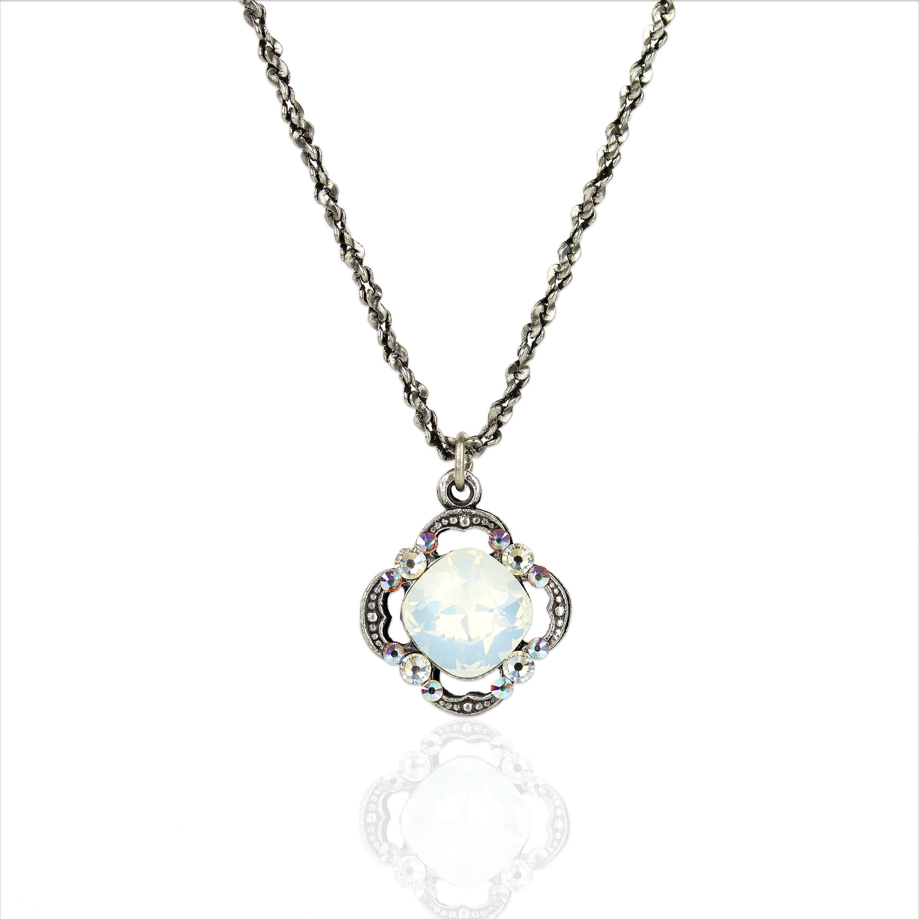 Eva Crystal Necklace - Sky Blue Opal - Sugar River Shoppe