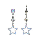Aurora Celestial Star Iridescent Crystal Drop Earrings: Leverback - Sugar River Shoppe