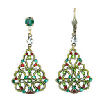 Classic Christmas Tree Crystal Earrings: Leverback - Sugar River Shoppe