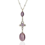 Lavender Glass Stone Elongated Drop Necklace - Sugar River Shoppe
