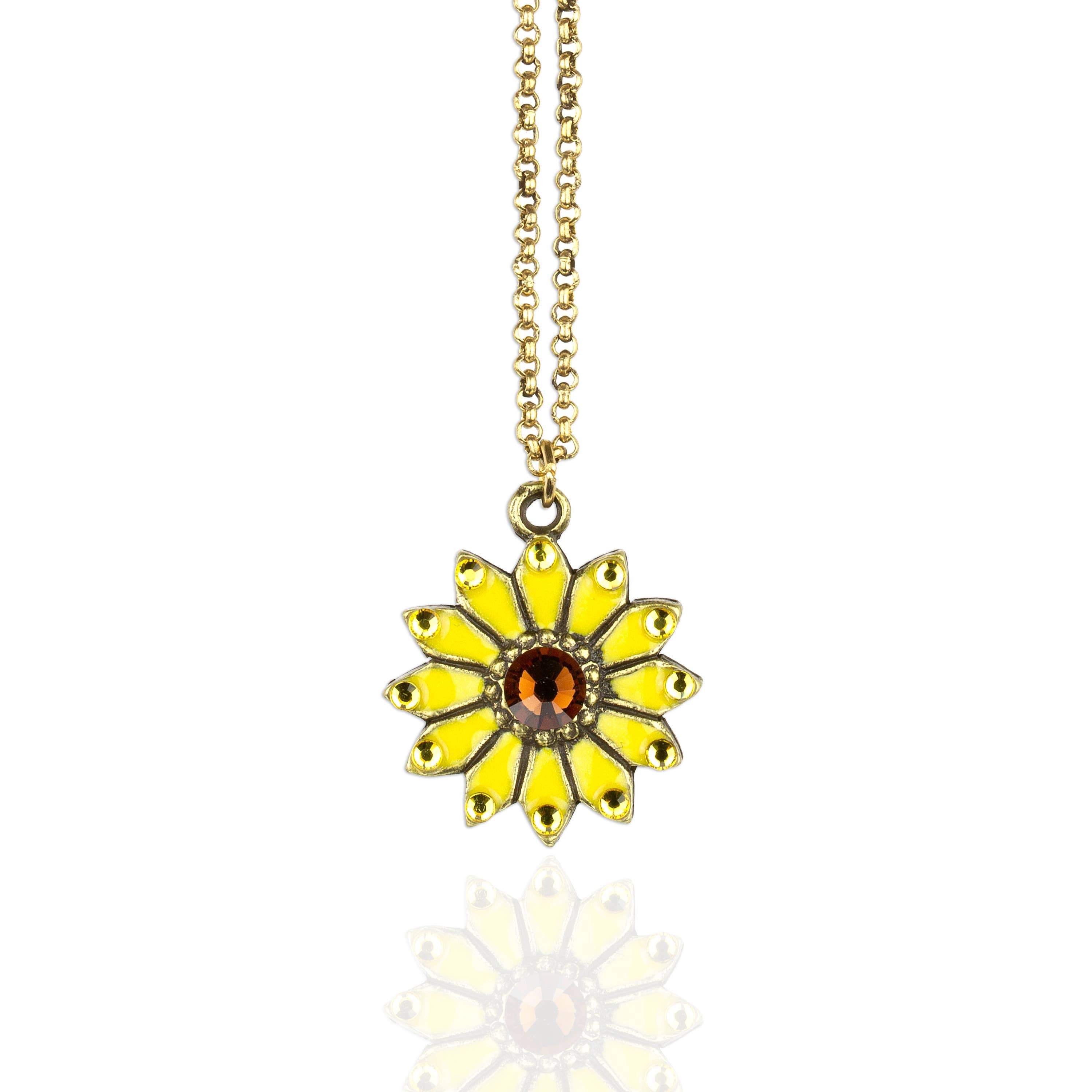 Mirasol  Crystal Sunflower Necklace - Sugar River Shoppe