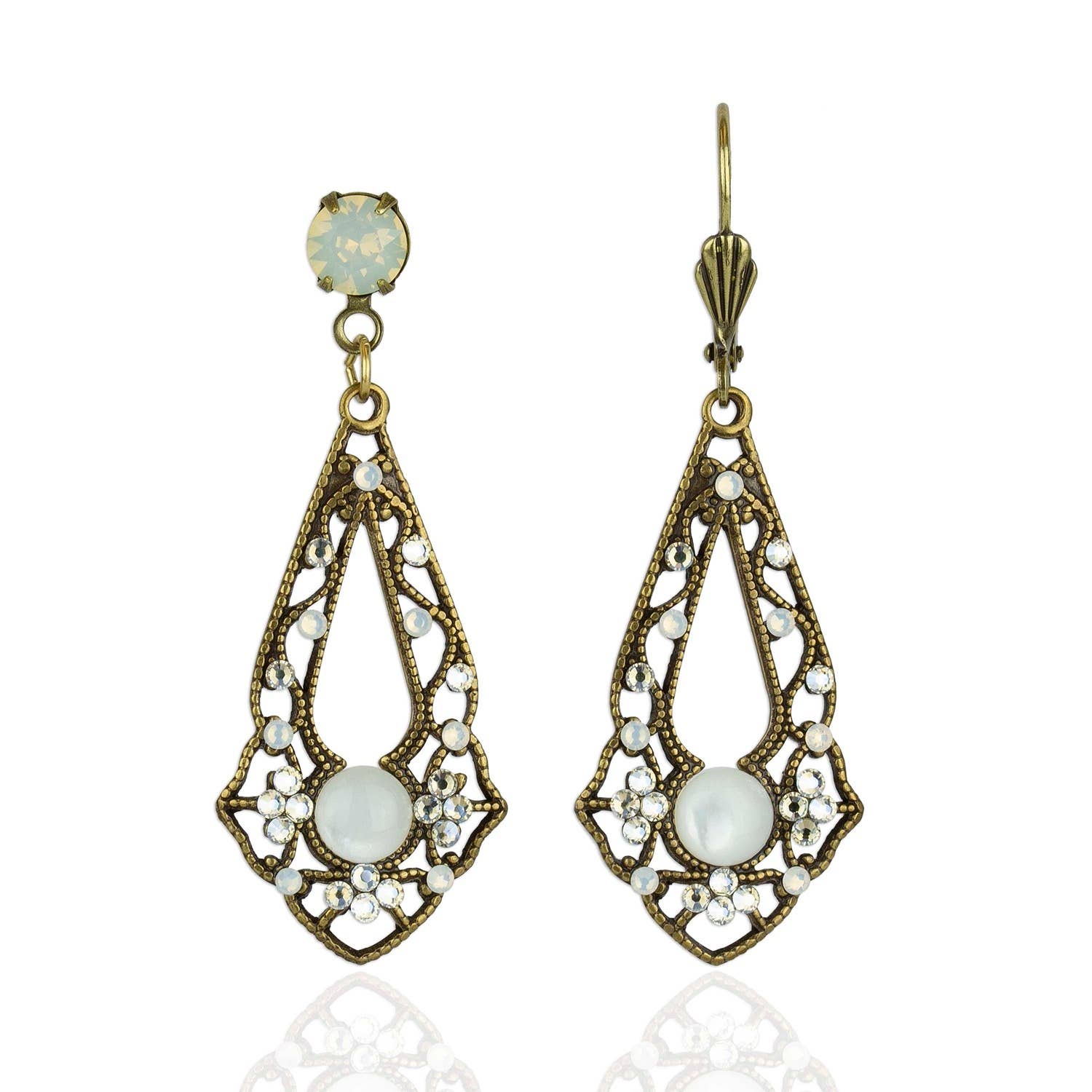 Opalina Crystal Earrings: Leverback - Sugar River Shoppe