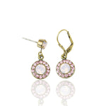 Rose Opal Halo Crystal Drop Earring: Leverback - Sugar River Shoppe