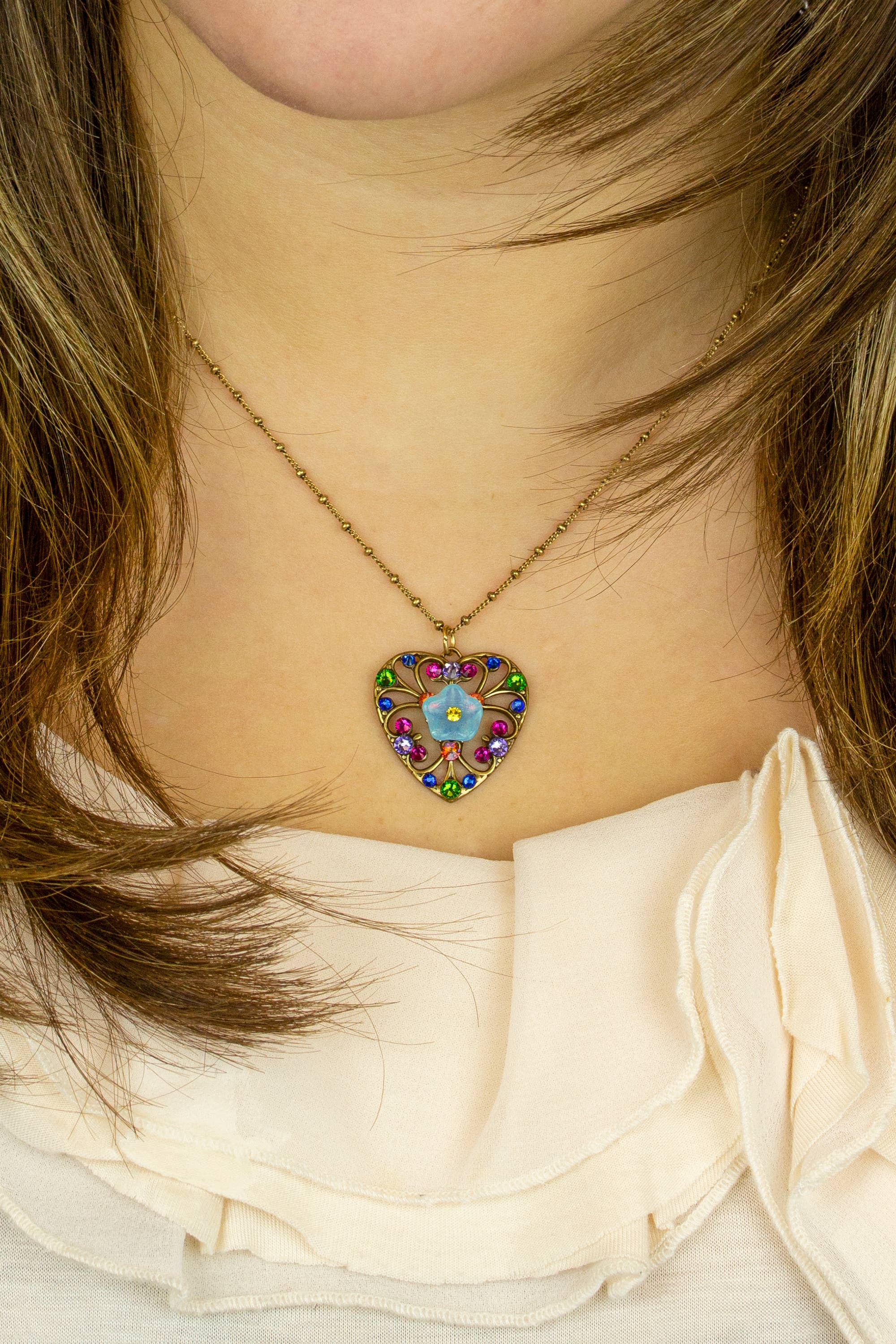 Secret Garden Crystal Heart Pendant - Sugar River Shoppe