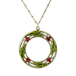 Sherry Red Crystal Circle Wreath Necklace - Sugar River Shoppe