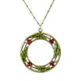 Sherry Red Crystal Circle Wreath Necklace - Sugar River Shoppe