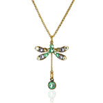 Small Pastel Pavé Crystal Drop Dragonfly Necklace - Sugar River Shoppe