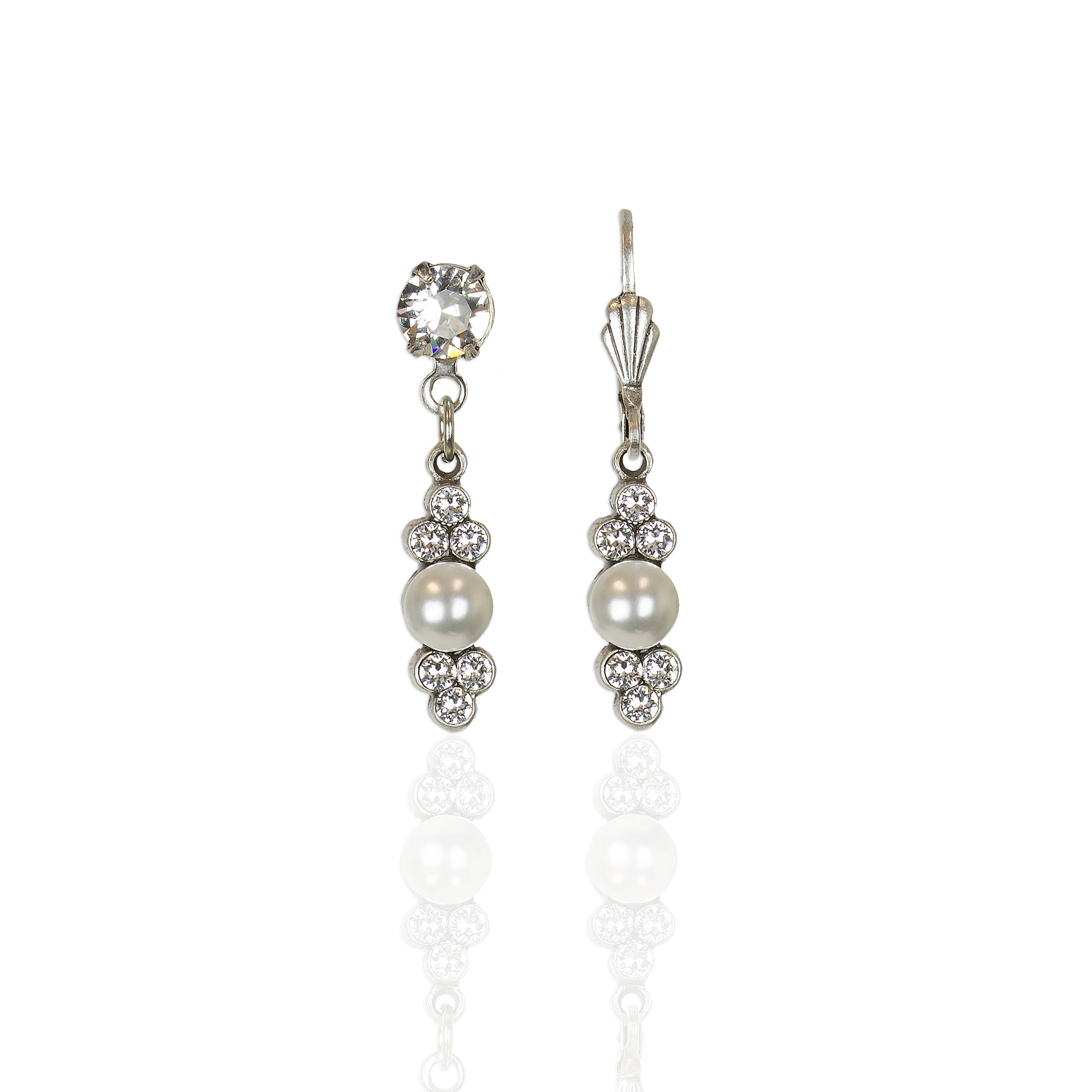 Cassidy  Crystal & Pearl Earrings - Sugar River Shoppe