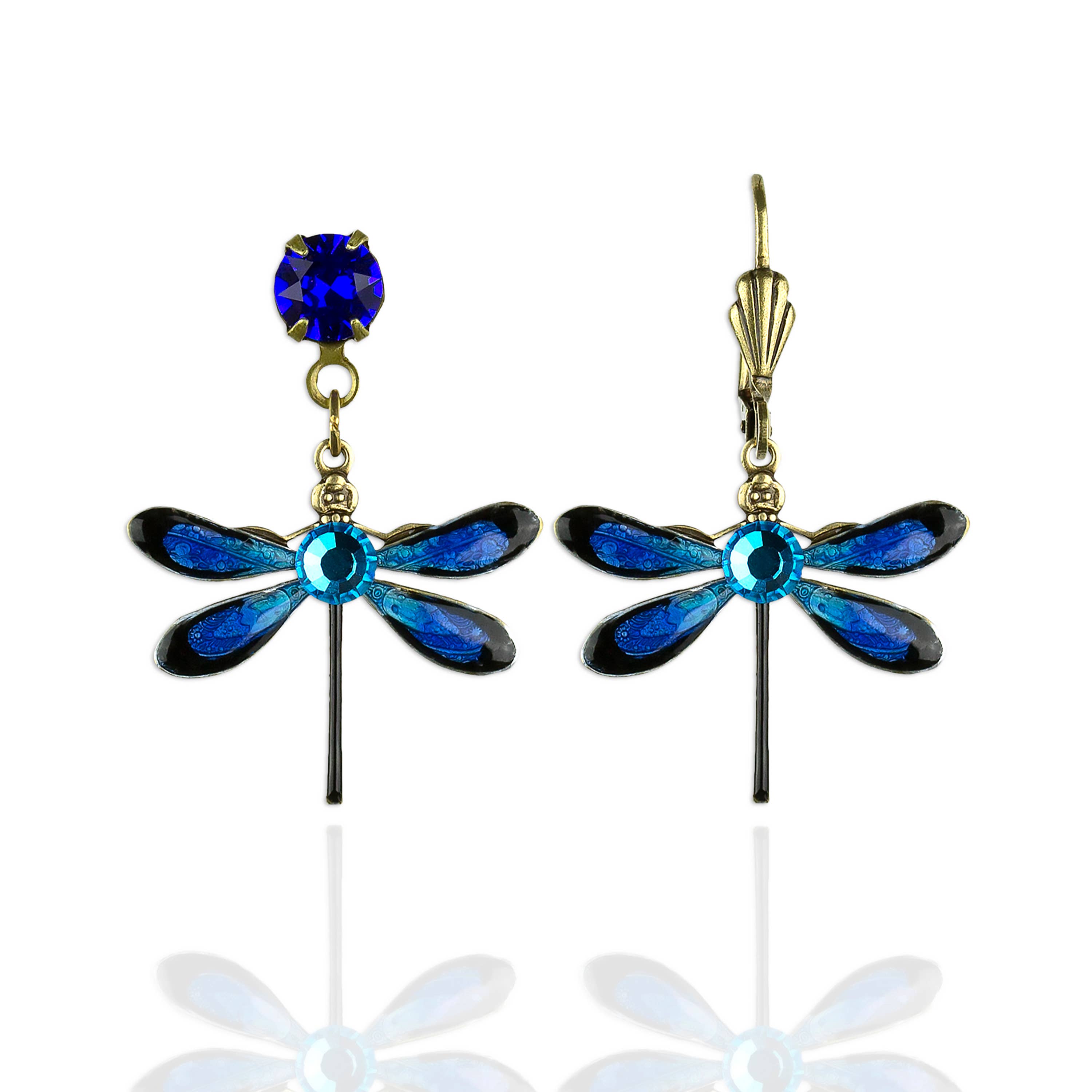Talia  Crystal Dragonfly Earrings - Sugar River Shoppe