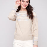 Apres Ski Jacquard Crew Neck Sweater - Charlie B - 690178688379 - Sugar River Shoppe - 