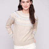 Apres Ski Jacquard Crew Neck Sweater - Charlie B - 690178688379 - Sugar River Shoppe - 