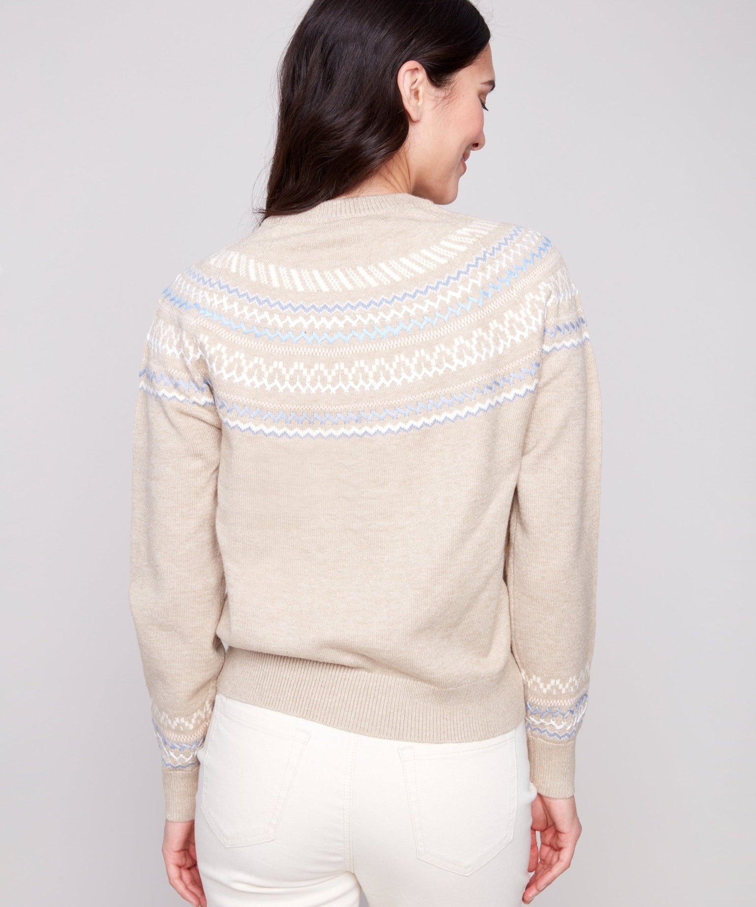 Apres Ski Jacquard Crew Neck Sweater - Charlie B - 690178688379 - Sugar River Shoppe - 