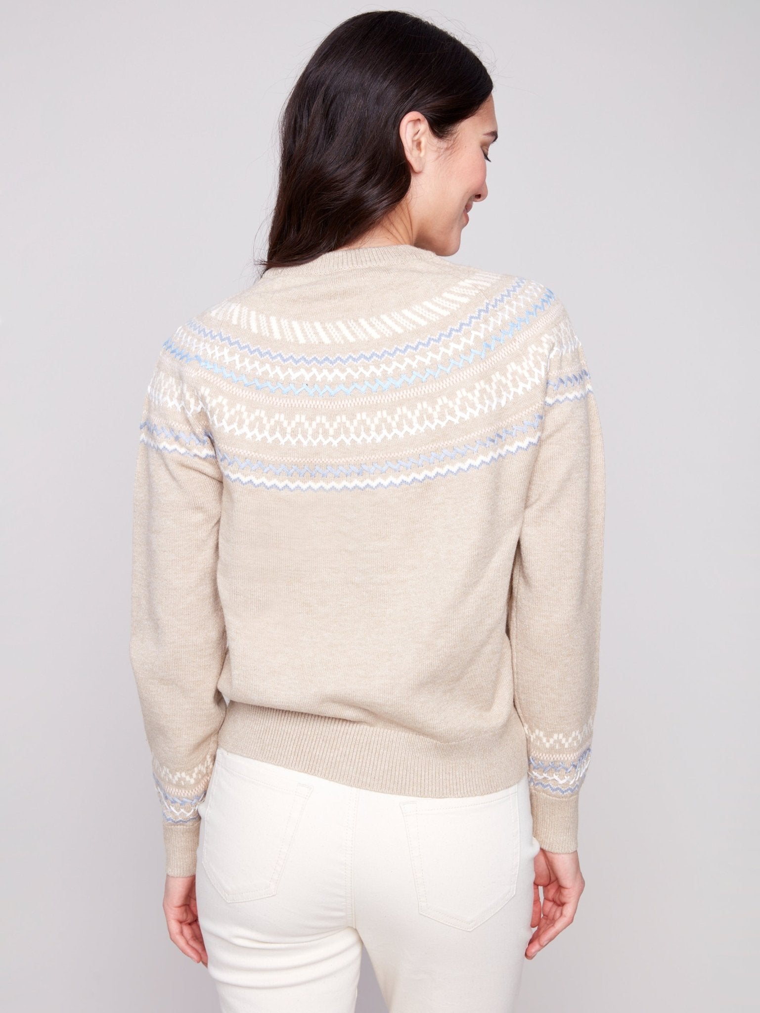 Apres Ski Jacquard Crew Neck Sweater - Charlie B - 690178688379 - Sugar River Shoppe - 