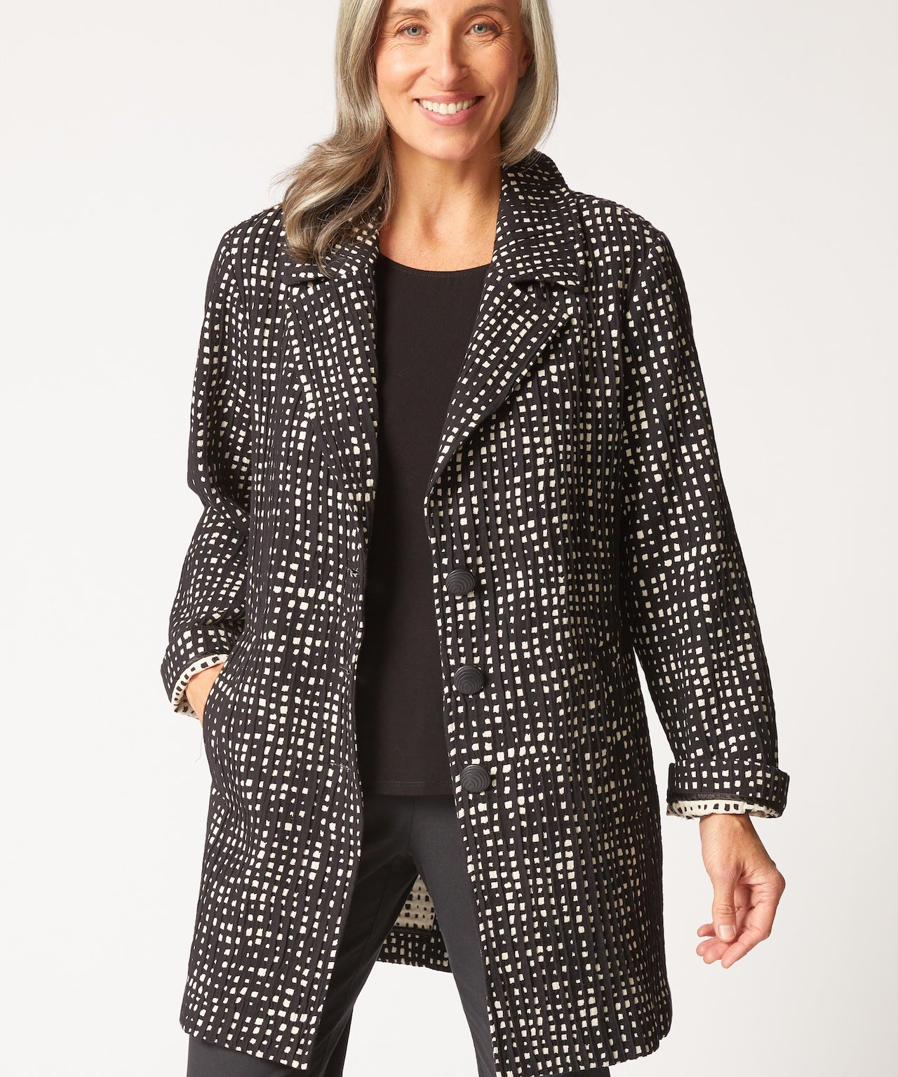 Autumn Check Paris Car Coat - Habitat - 194451621430 - Sugar River Shoppe - 