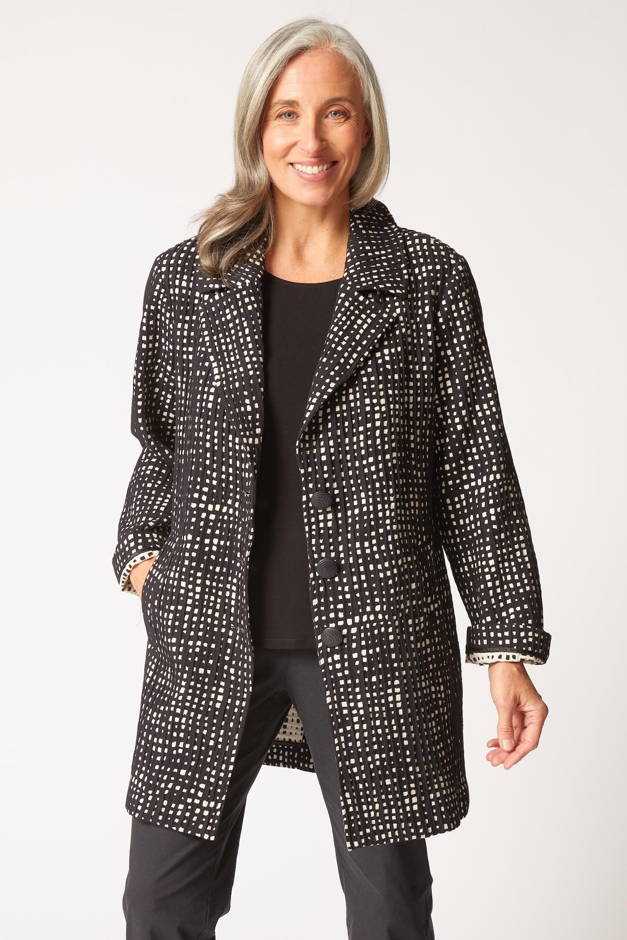 Autumn Check Paris Car Coat - Habitat - 194451621430 - Sugar River Shoppe - 