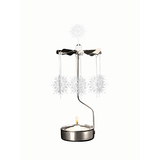 Rotary Candleholder White Snowflake with tea light - Sugar River Shoppe