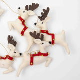 Garland - Santa with Sleigh and 7 Reindeer -White