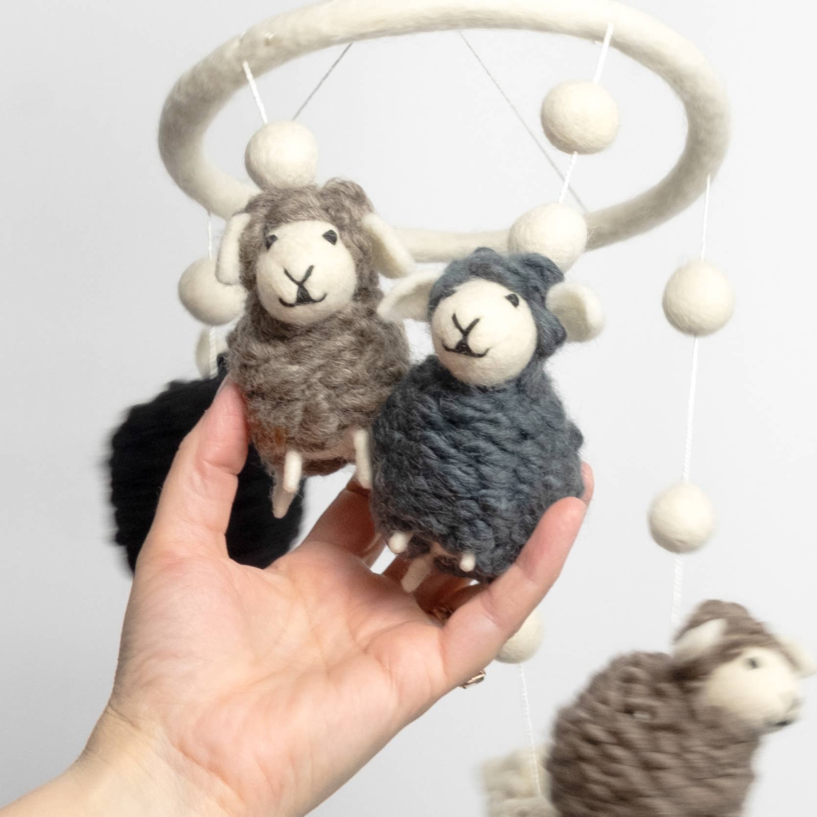 Baby Mobile - Natural Sheep - Nursery Decor - The Winding Road - 9748776 - Sugar River Shoppe - 