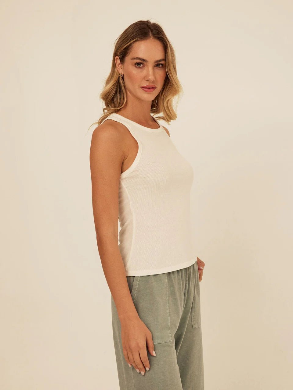 Bailey Feather Rib Knit High Neck Tank - Threads 4 Thought - 195014671558 - Sugar River Shoppe - 