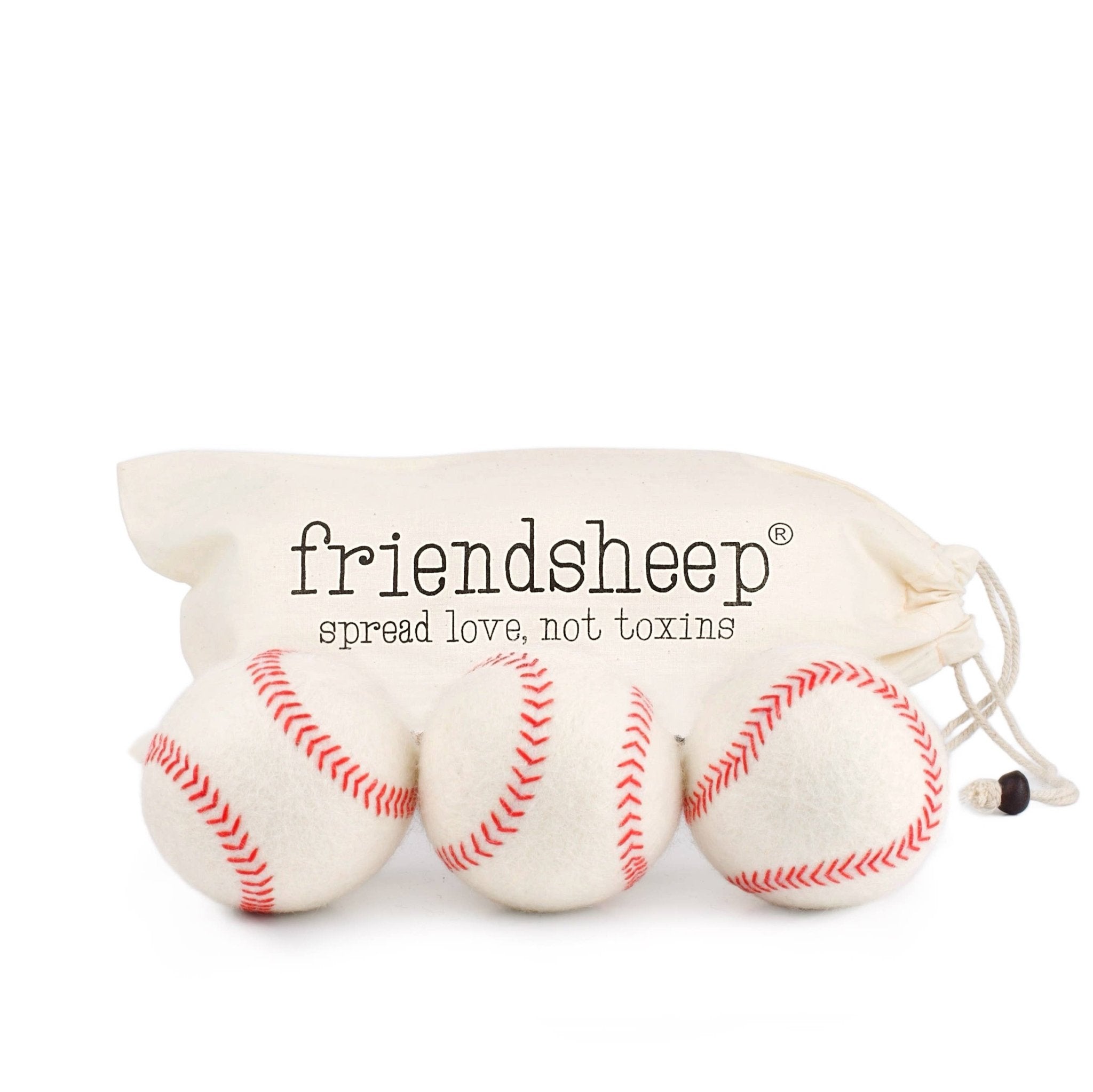 Baseball Eco Wool Dryer Balls - HOME RUN - Friendsheep - 722698951579 - Sugar River Shoppe - 