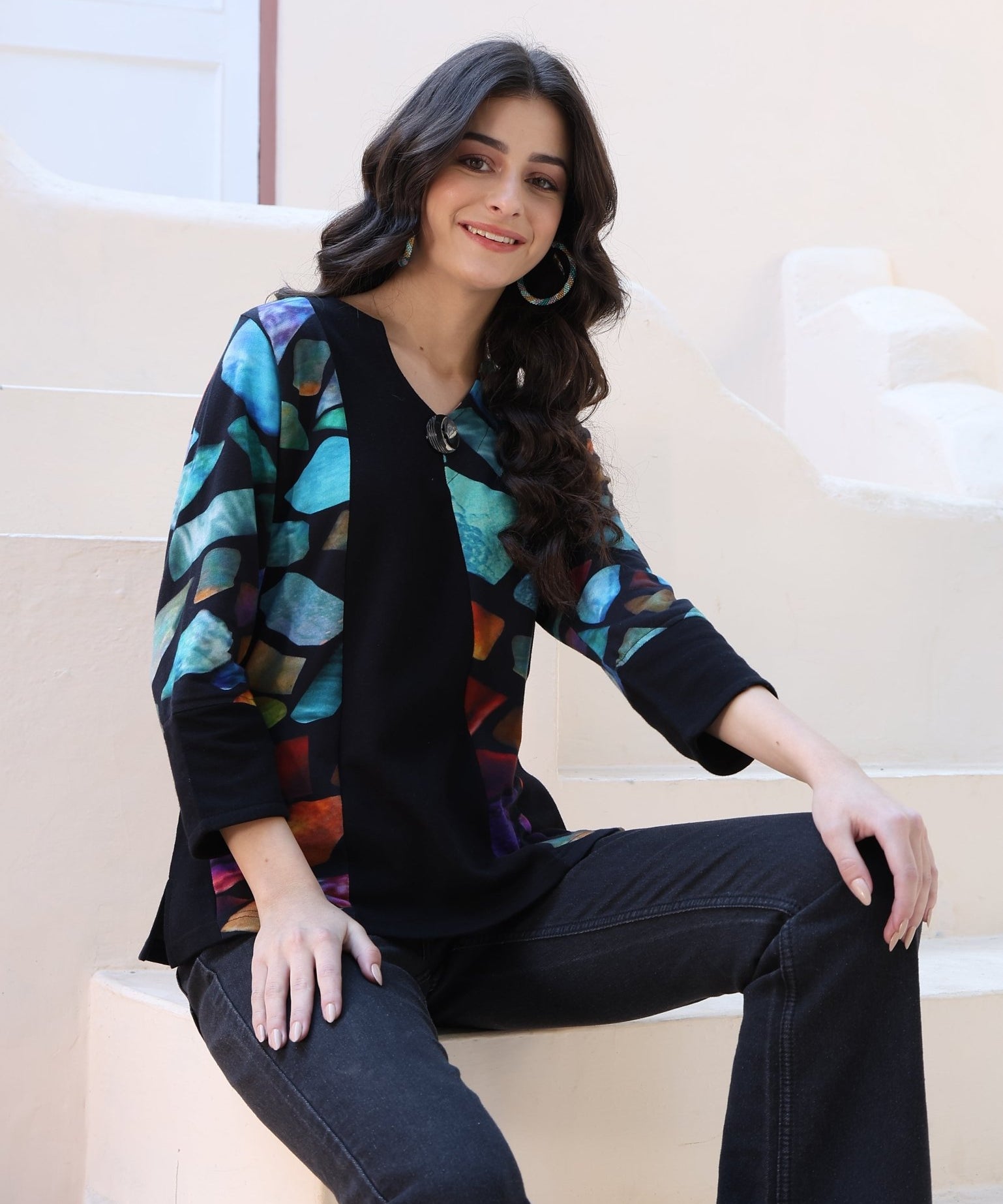 Bebe V - Neck Top - Parsley and Sage - 91713576 - Sugar River Shoppe - 