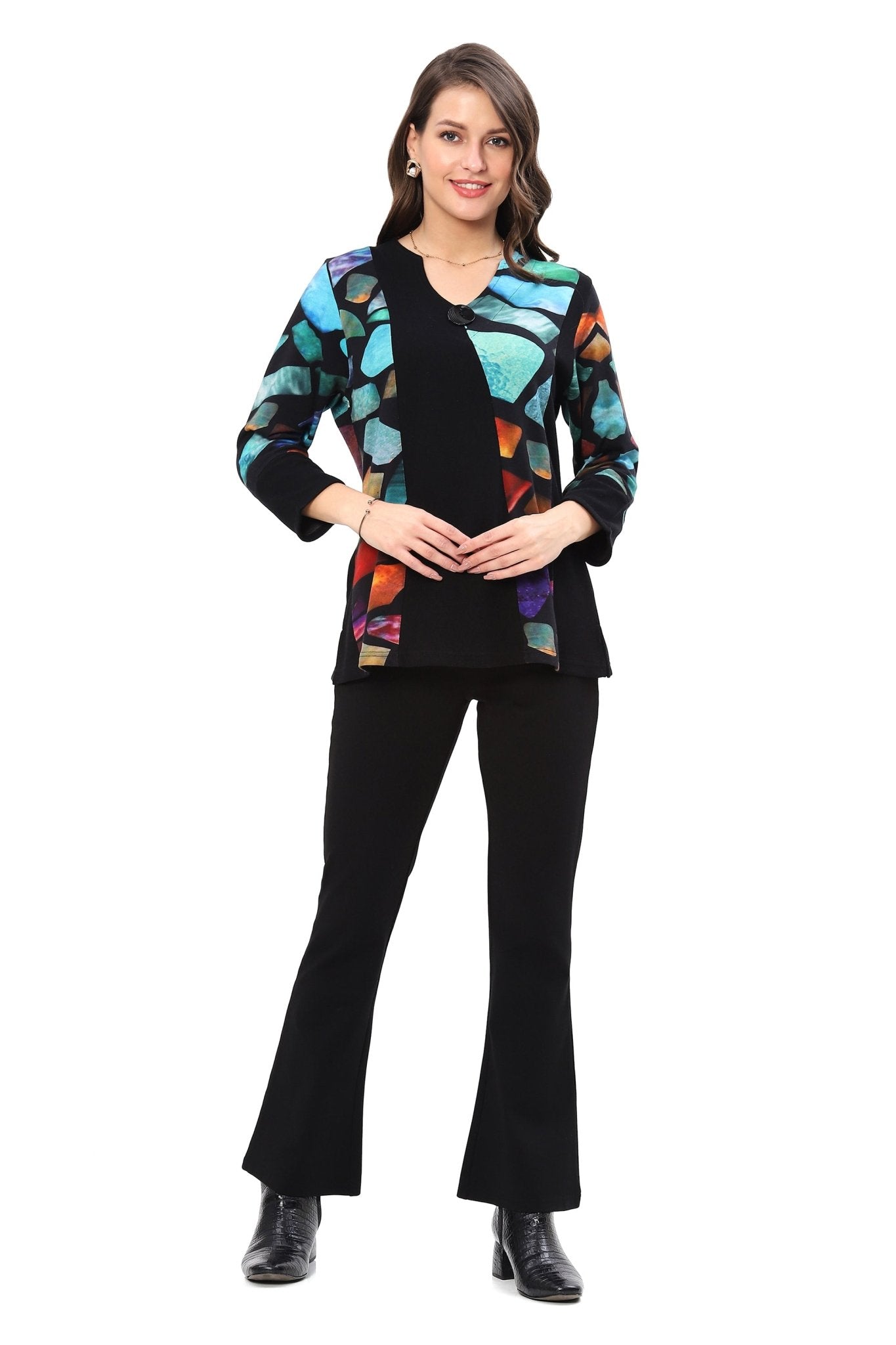 Bebe V - Neck Top - Parsley and Sage - 91713576 - Sugar River Shoppe - 