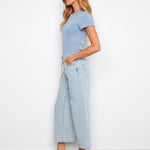 Belted Cropped Wide Leg Jeans - Bleach Blue - Charlie B - 690178765759 - Sugar River Shoppe - 