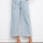 Belted Cropped Wide Leg Jeans - Bleach Blue - Charlie B - 690178765759 - Sugar River Shoppe - 