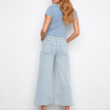 Belted Cropped Wide Leg Jeans - Bleach Blue - Charlie B - 690178765759 - Sugar River Shoppe - 