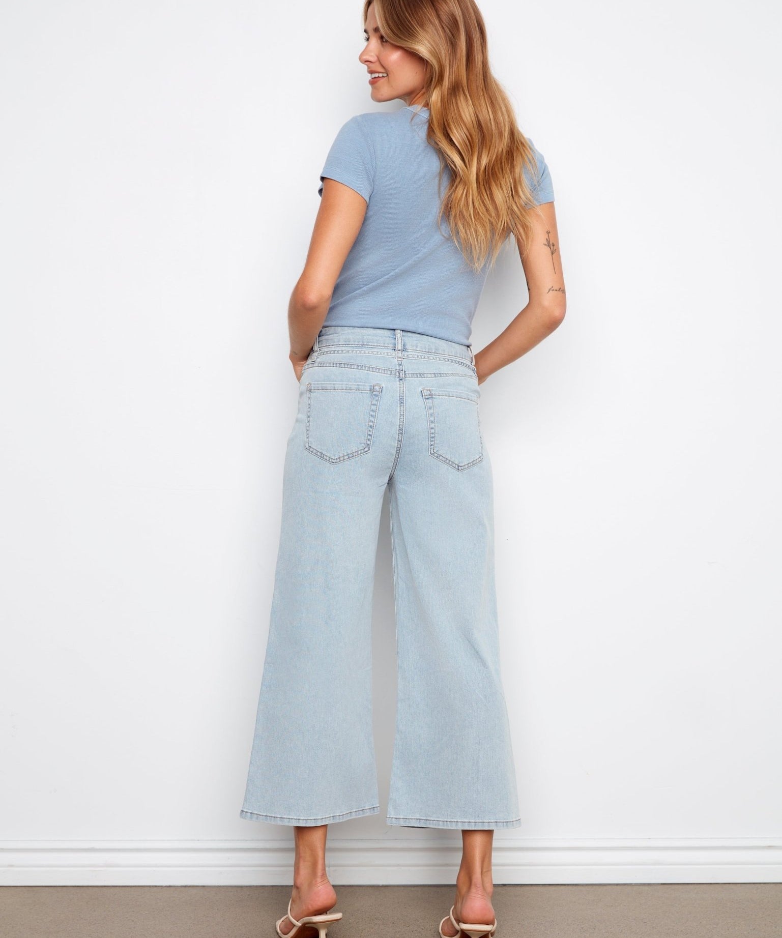 Belted Cropped Wide Leg Jeans - Bleach Blue - Charlie B - 690178765759 - Sugar River Shoppe - 