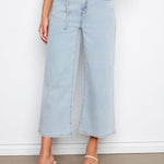 Belted Cropped Wide Leg Jeans - Bleach Blue - Charlie B - 690178765759 - Sugar River Shoppe - 