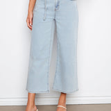 Belted Cropped Wide Leg Jeans - Bleach Blue - Charlie B - 690178765759 - Sugar River Shoppe - 
