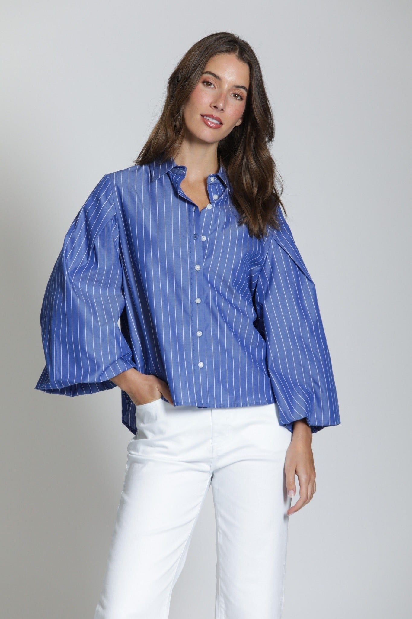 Blouson Front Button Shirt - APNY - 605258372000 - Sugar River Shoppe - 