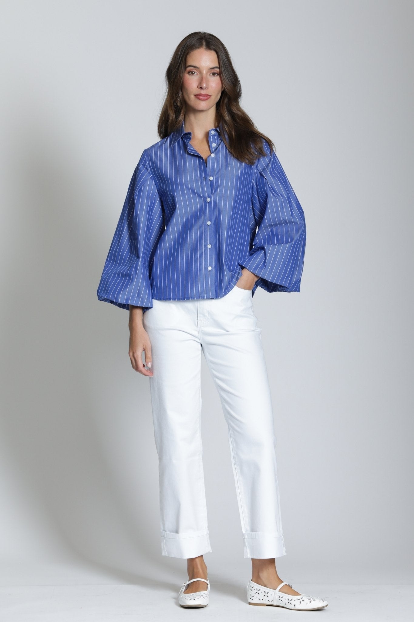 Blouson Front Button Shirt - APNY - 605258372000 - Sugar River Shoppe - 