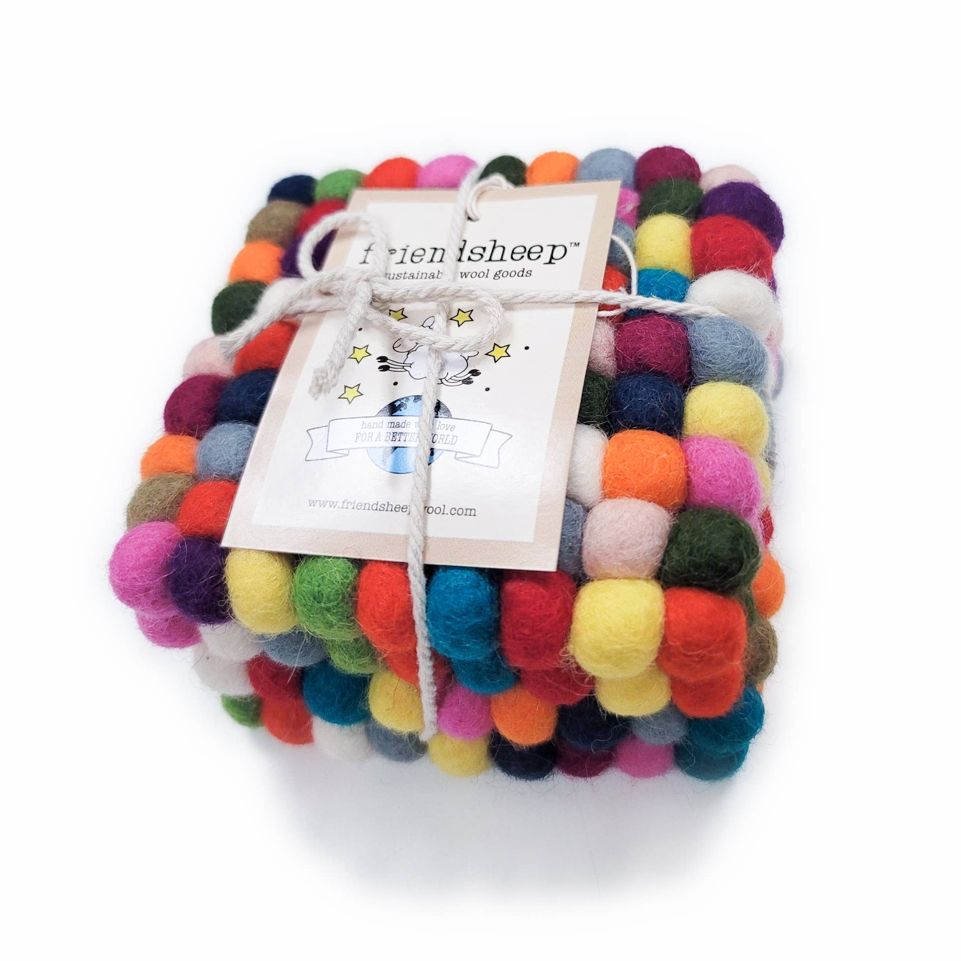 Boho Eco Coasters and Trivets - Friendsheep - 722698947817 - Sugar River Shoppe - 