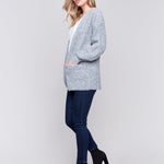 Boucle Knit Long Cardigan With Front Button - Charlie B - 690178548406 - Sugar River Shoppe - 