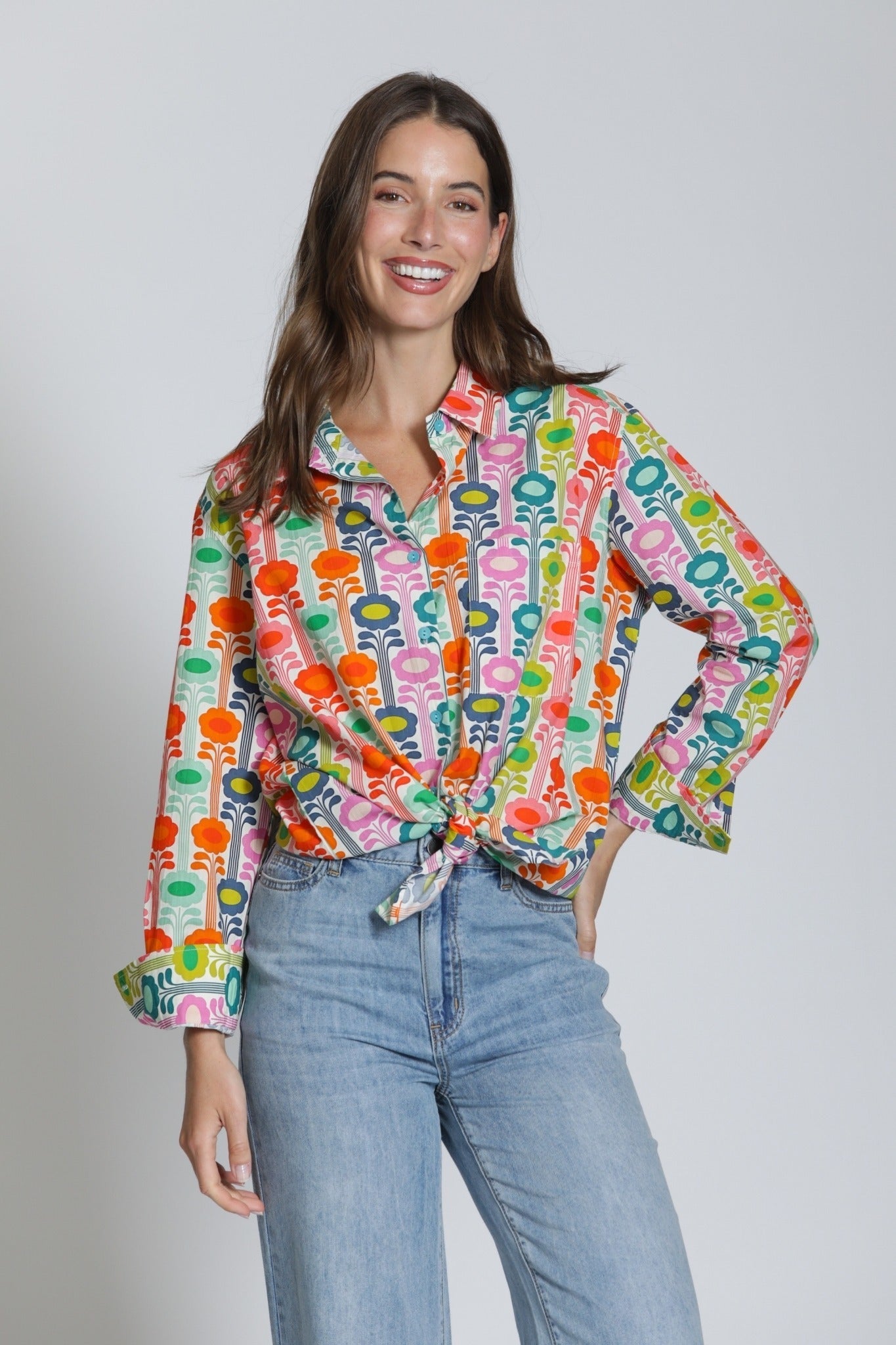 Boyfriend Button Up Shirt - Mod Bloom - APNY - 605258272744 - Sugar River Shoppe - 