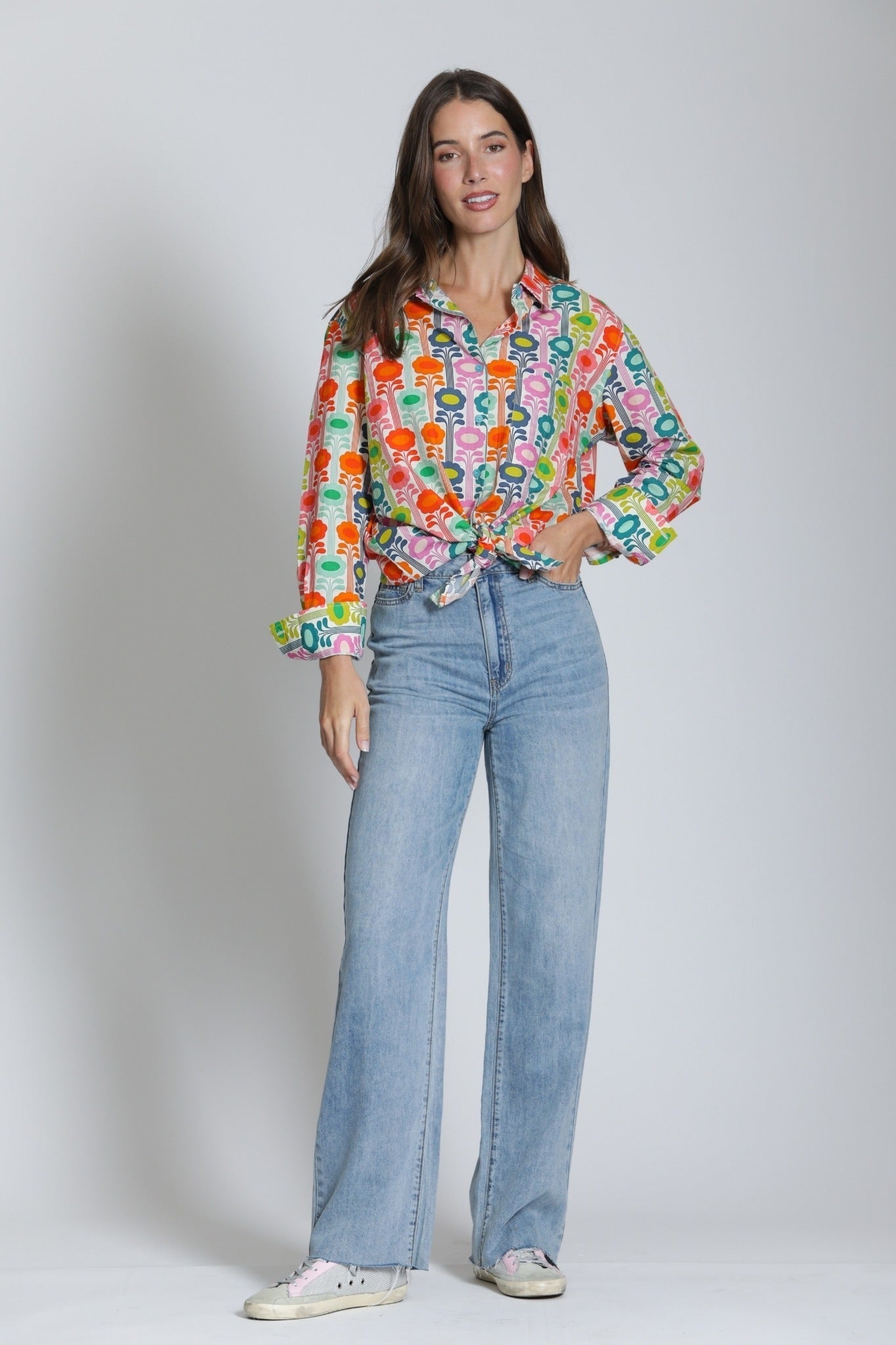 Boyfriend Button Up Shirt - Mod Bloom - APNY - 605258272744 - Sugar River Shoppe - 
