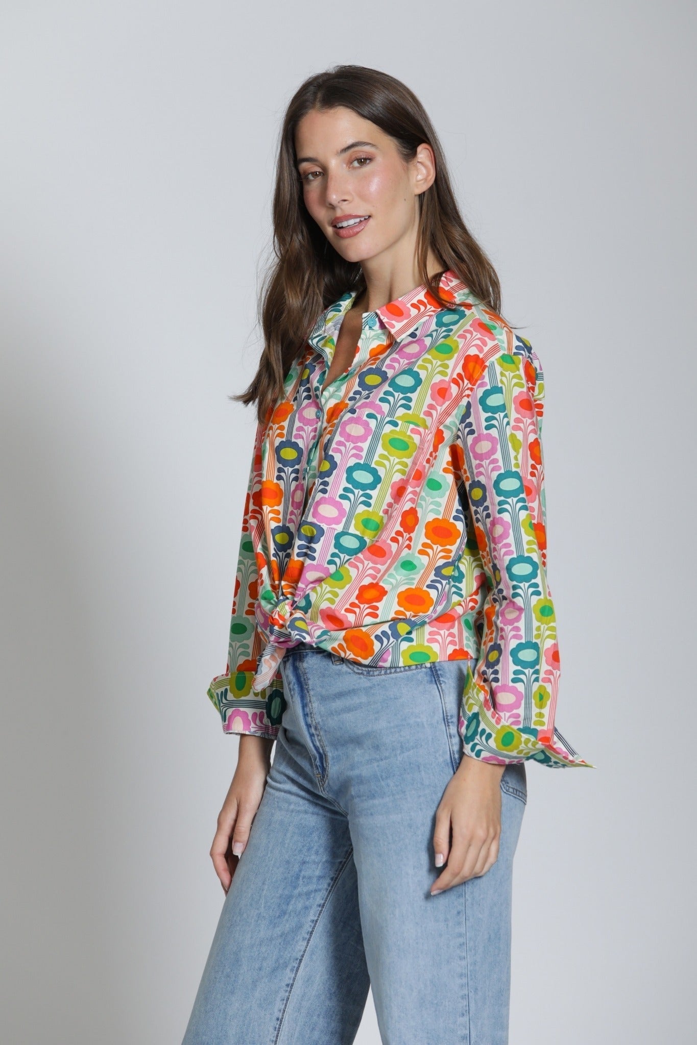 Boyfriend Button Up Shirt - Mod Bloom - APNY - 605258272744 - Sugar River Shoppe - 