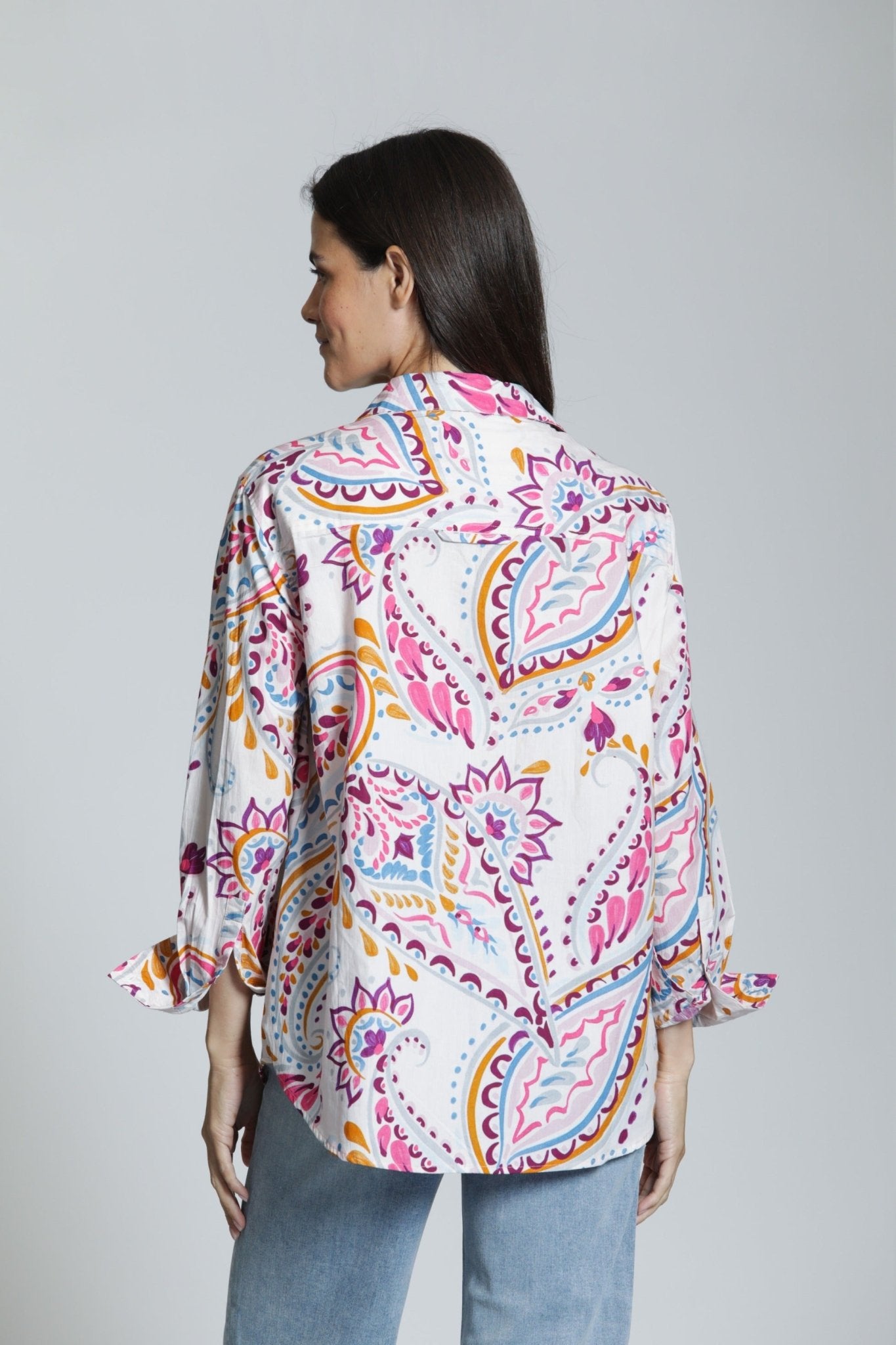 Boyfriend Button Up Shirt - Paisley Daze - APNY -  - Sugar River Shoppe - 