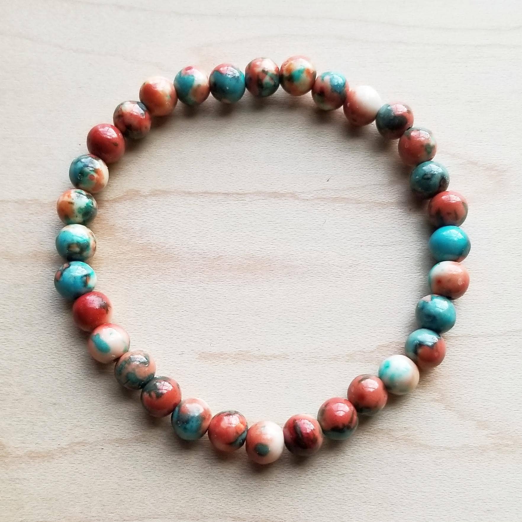 Bracelet Bar - Multi - Colored Turquoise Stretch Beaded Bracelet - The Jewelry Junkie - 754105045366 - Sugar River Shoppe - 