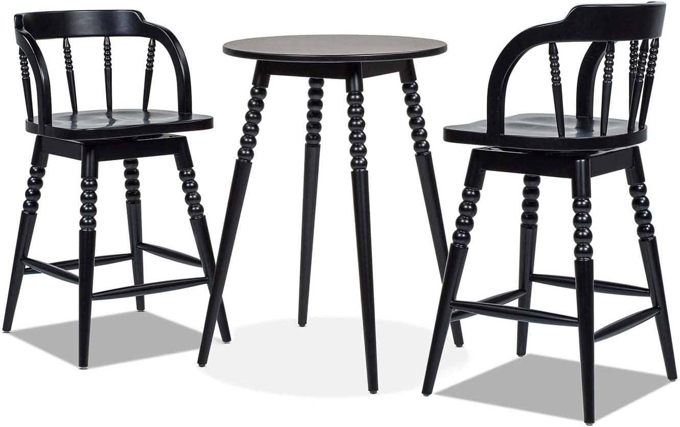 Breda Dining Table and Stools Set, Black - Jennifer Taylor Home - 56632360 - Sugar River Shoppe - 