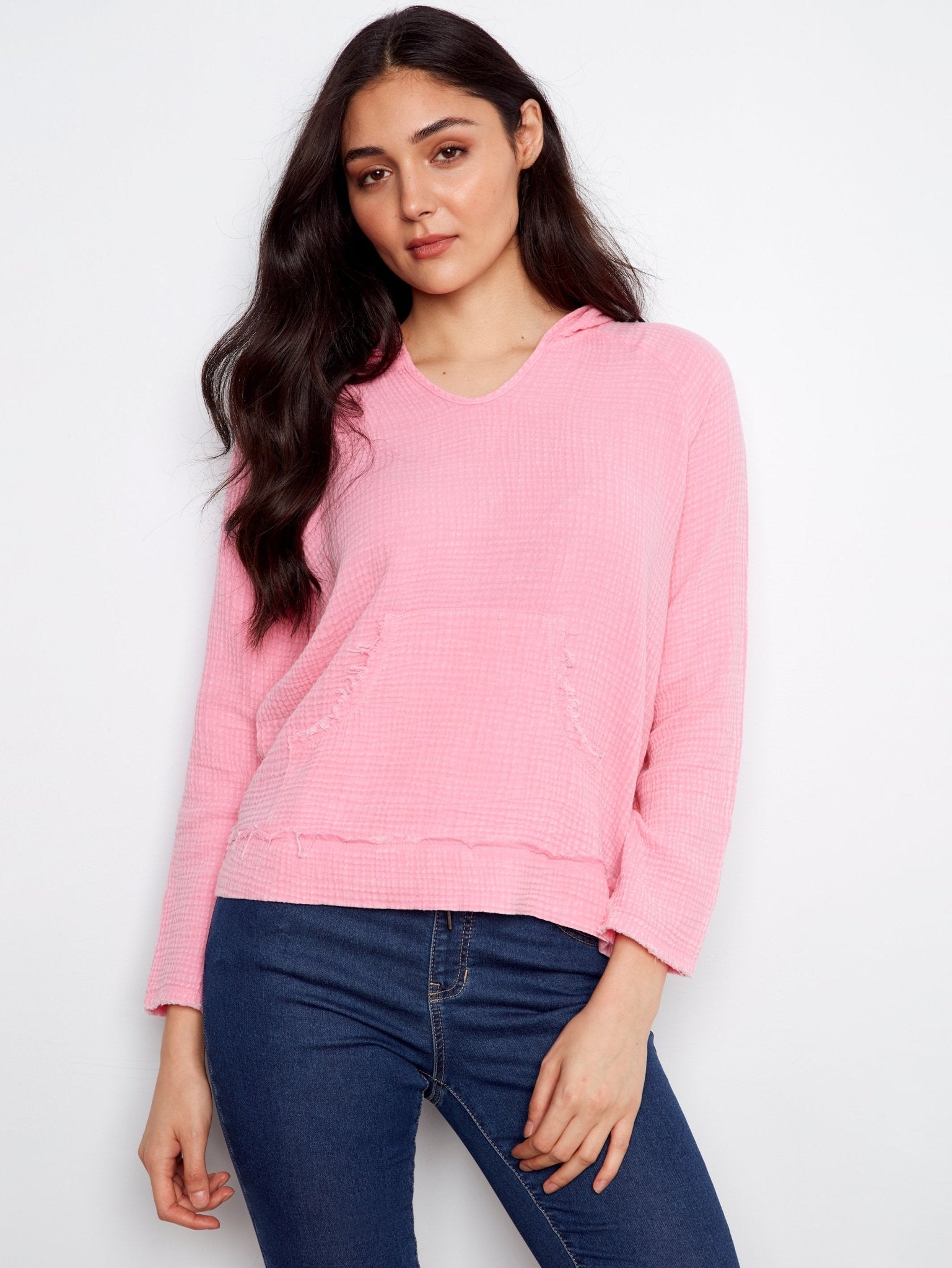 Bubble Cotton Hoodie With Kangaroo Pocket - Charlie B - 690178755514 - Sugar River Shoppe - 
